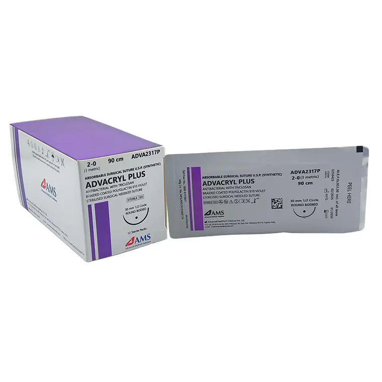 Sutura Poliglactina Plus Vio 2-0 90 Cm,1/2 Circ Tp30Mm. ADVA2317P 1