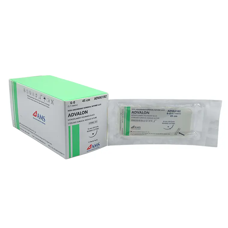 Sutura Nylon Negro 6-0 45Cm, 3/8 Cort Rev 16Mm. ADVA3182 1
