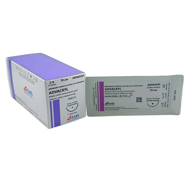 Sutura PoliglacTINA VioLETA 2-0 70 Cm,1/2 Circ Tp 30 Mm. ADVA2341 1