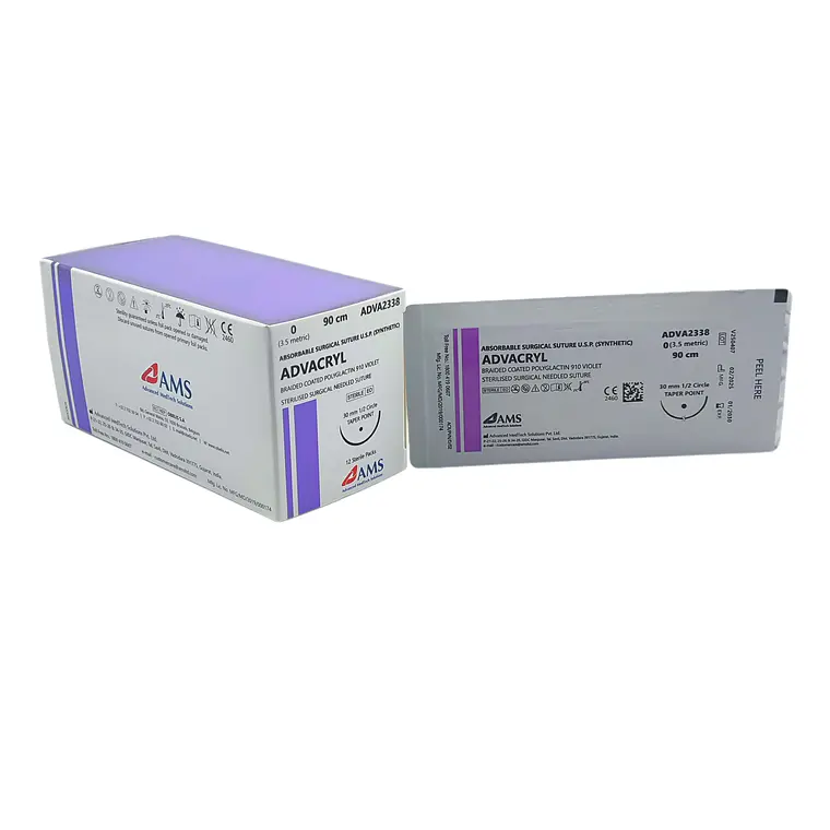 Sutura Poliglac Vio 0 90 Cm, 1/2 Circulo Tp 30 Mm. ADVA2338 1