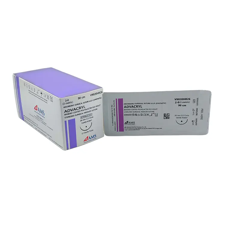 Sutura Poliglac Vio 2-0 90 Cm,1/2 Circulo Tp 26Mm. V9020HR26. CAJA POR 12 UNIDADES 1