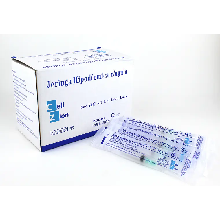 Jeringa 3CC 21G*1.5 Luer Lock. Caja por 100 unidades 1