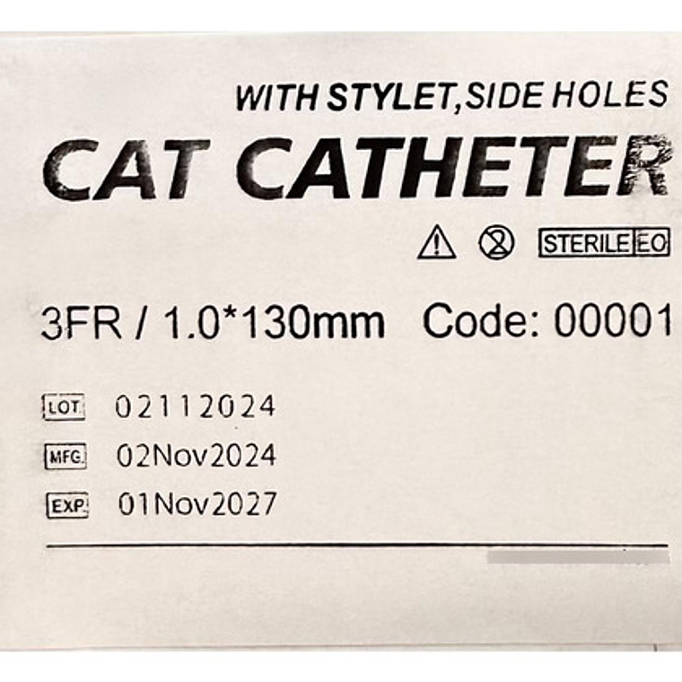 Catéter Urinario Gato Con Estilete, 3fr - 1.0 X 130mm, 1 Und 2