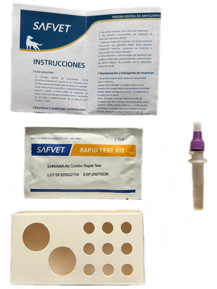Test Rápido Ehrlichia -  Anaplasma, 10 Uds, Vet Premium 2