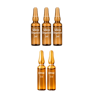 Pack reafirmante 2 ampollas DMAE + 3 ampollas Silicio Orgánico, 2ml cada una