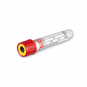 Tubos al Vacío para toma de muestra Tapa Roja anillo Amarillo 3,5 mL - Rack 50 unidades