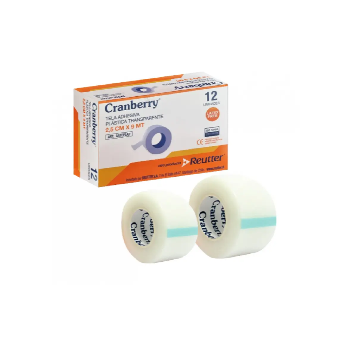 Tela Adhesiva Plástica Transparente 2,5 CM X 9 MT - Caja 12 unidades 1