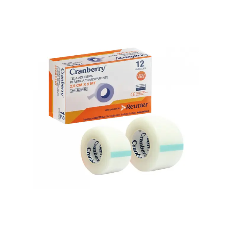 Tela Adhesiva Plástica Transparente 2,5 CM X 9 MT - Caja 12 unidades 1