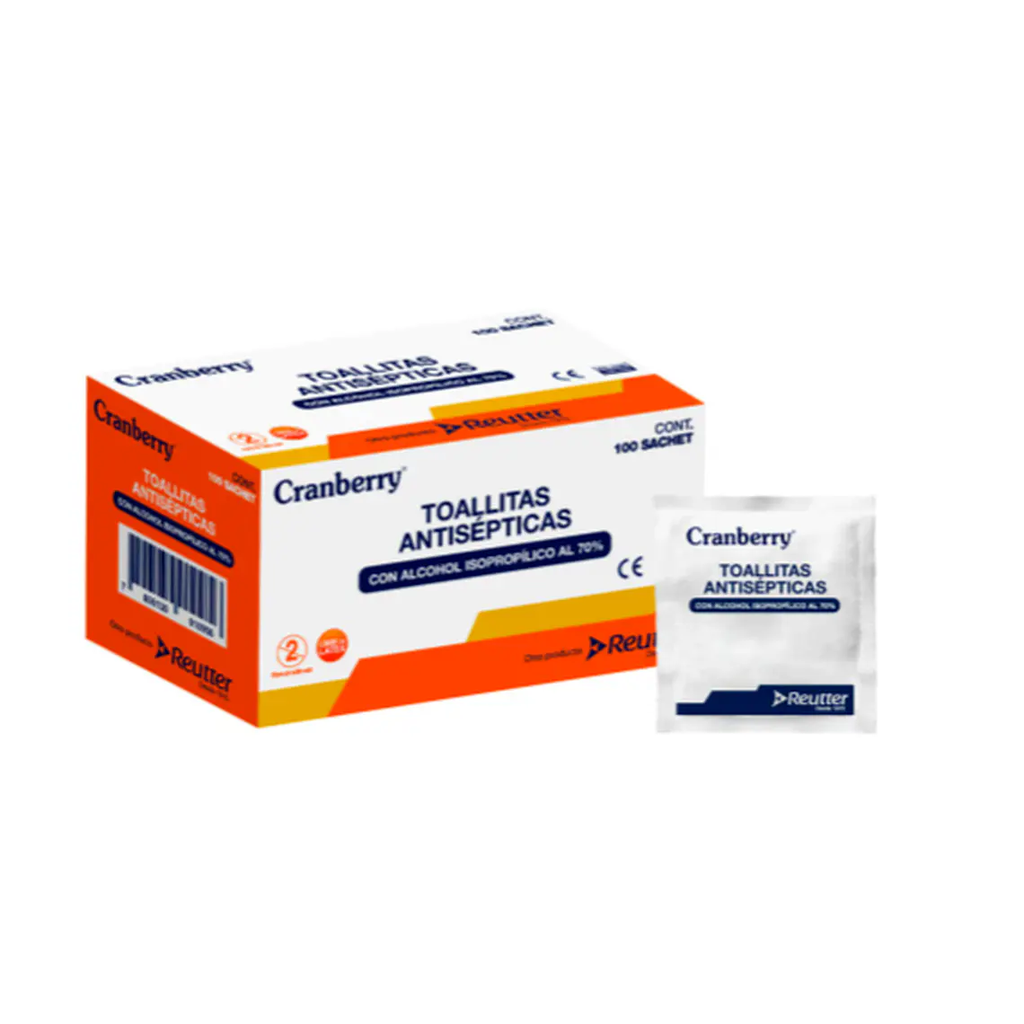 Toallitas Antisépticas con Alcohol 70%  1