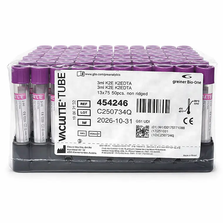 Tubos al Vacío para Toma de Muestra Tapa Lila 3 mL - Rack 50 unidades 2