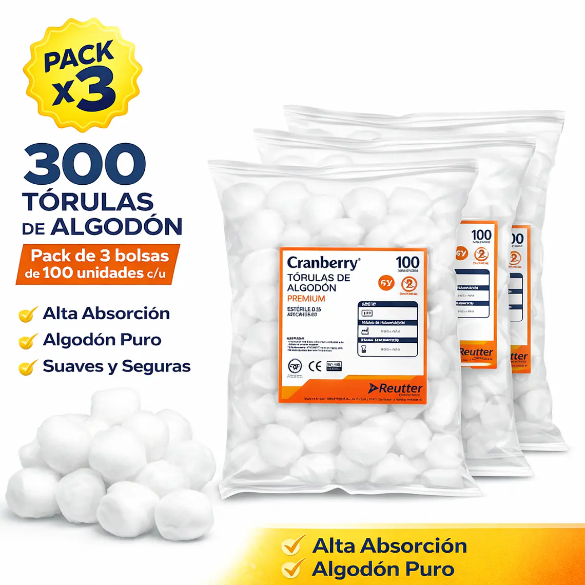 Tórulas de Algodón 0,5 g 100 Unidades Pack 3 2