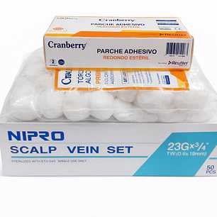 Mariposa Nipro 23G + Tórulas + Parches Kit