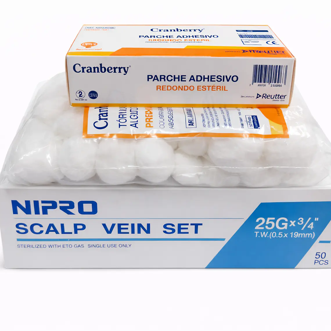 Mariposa Nipro 25G + Tórulas + Parches Kit 1