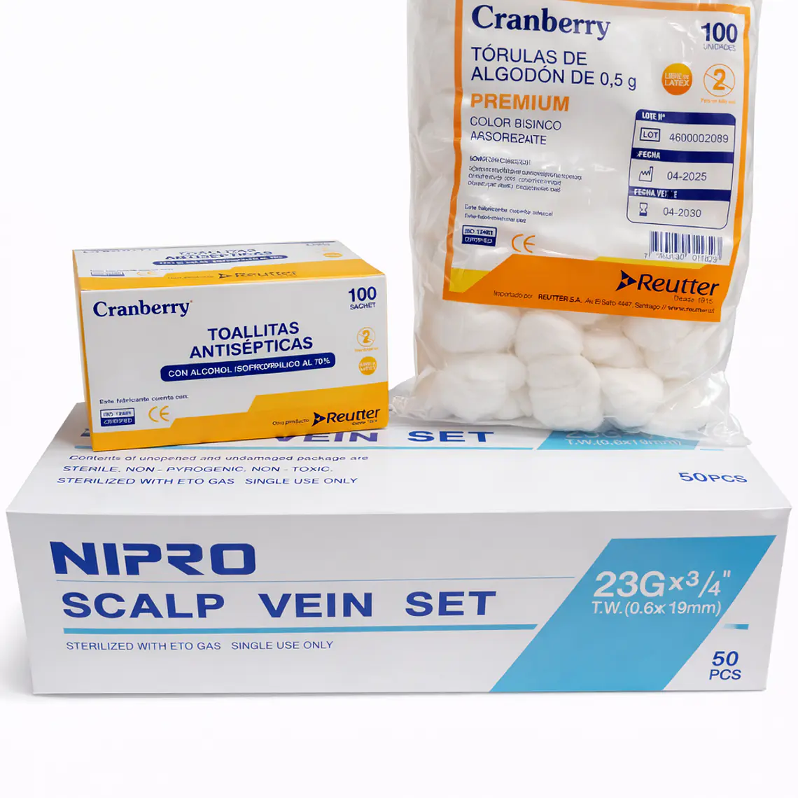 Kit Mariposa 23G 50 + 100 Tórulas + 100 Toallas 1