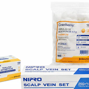 Kit Mariposa 25G 50 Un + 100 Tórulas + 100 Toallas