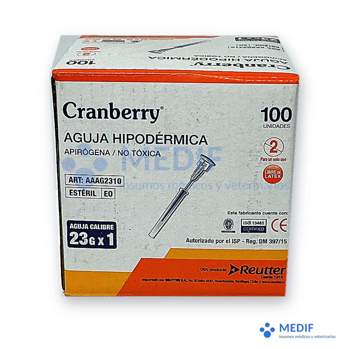 Aguja hipodérmica 23G x 1 pulg. (caja 100) 1