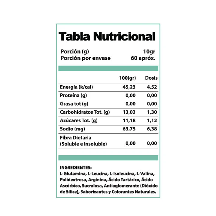 Aminoácidos BCAA – 600 Grs. 60 Servicios 2