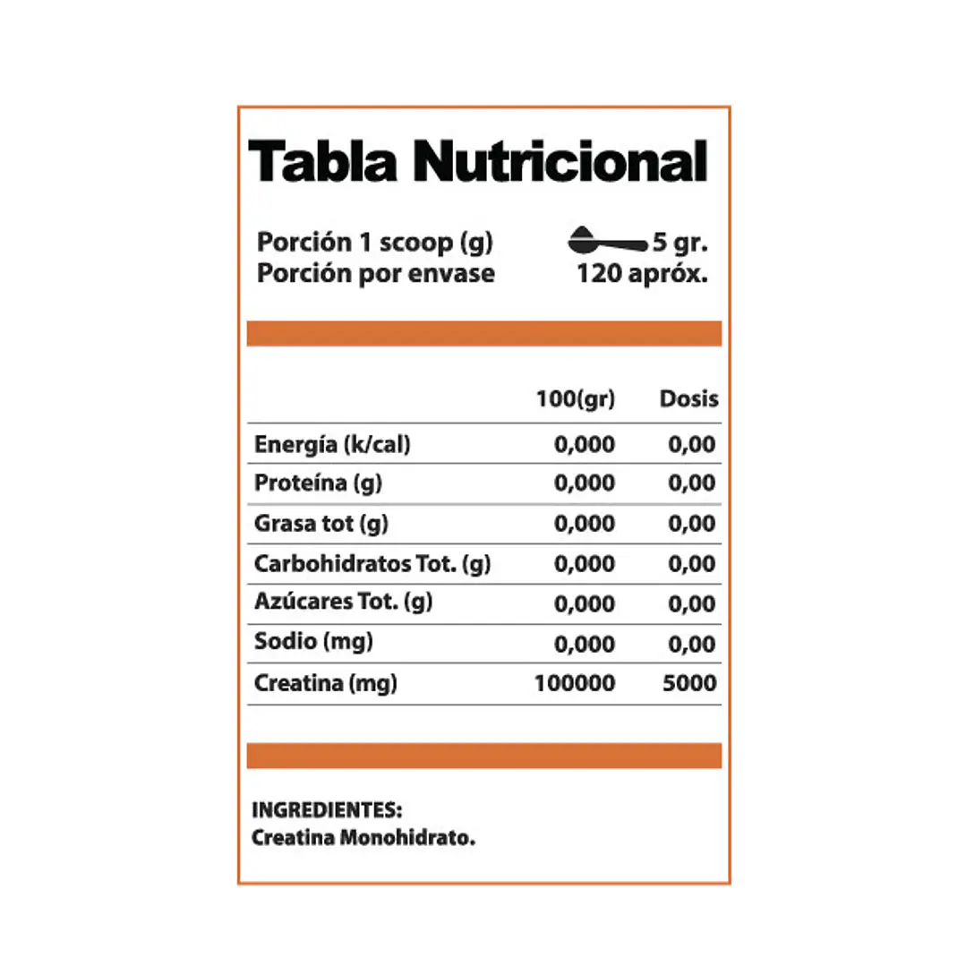 Creatina Monohidrato 600 Grs. 120 Servicios 2