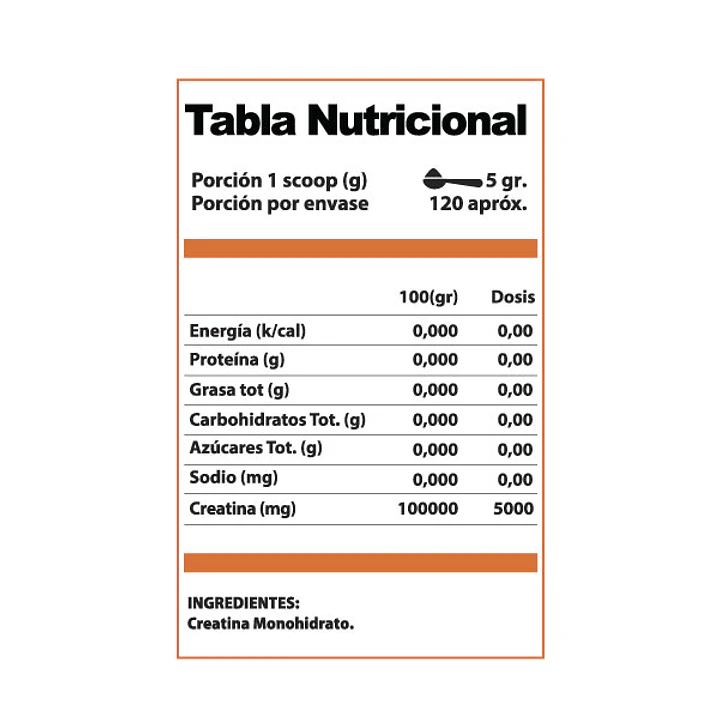 Creatina Monohidrato 600 Grs. 120 Servicios 2