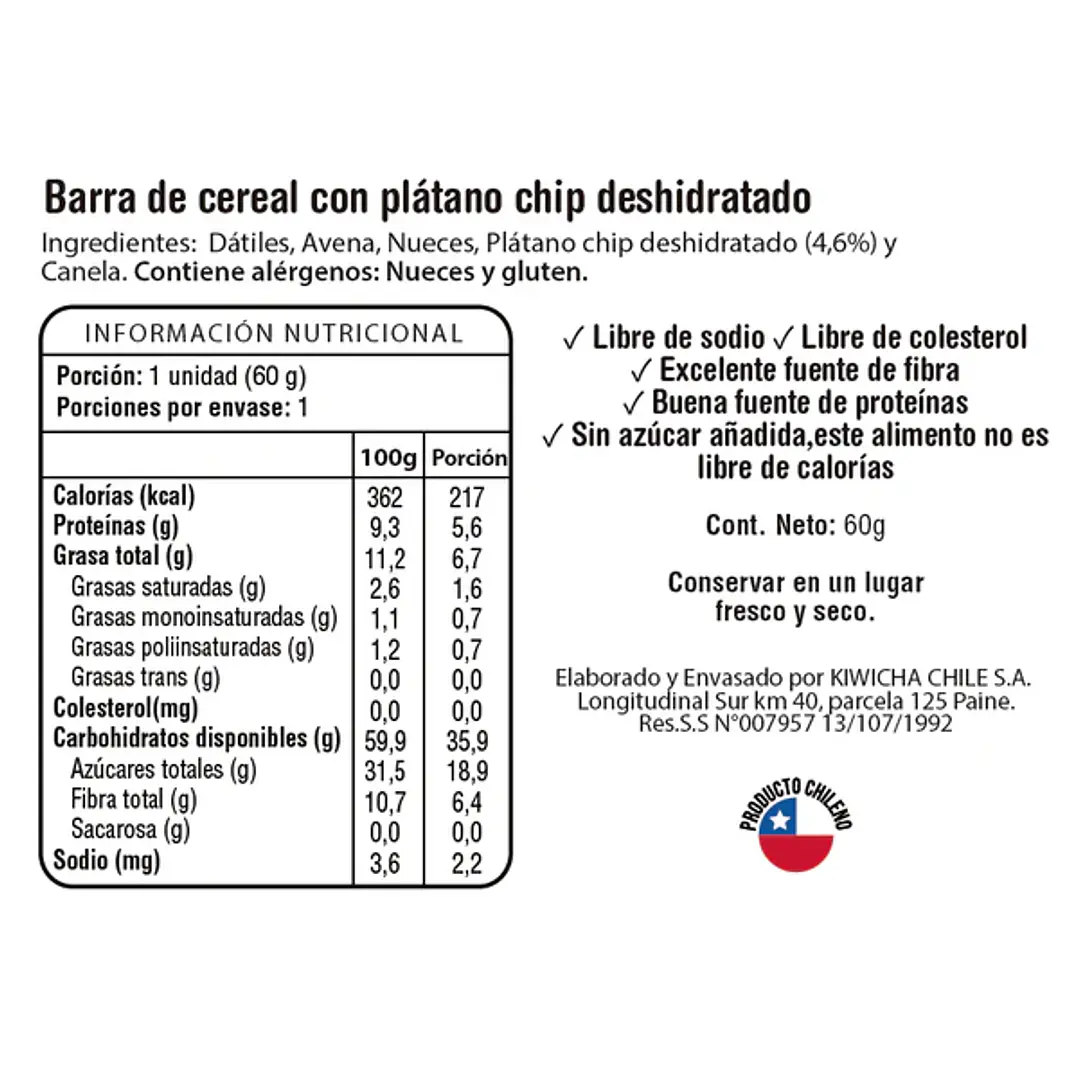 Pack Kiwicha 12 Barras Energéticas Plátano 3