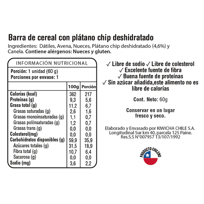Pack Kiwicha 12 Barras Energéticas Plátano 3