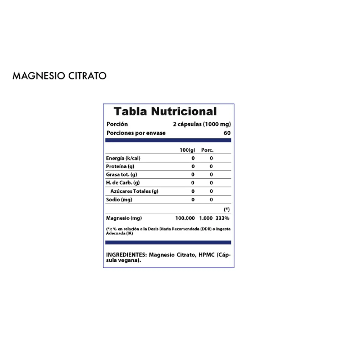 Magnesio Citrato 120 Cápsulas  3