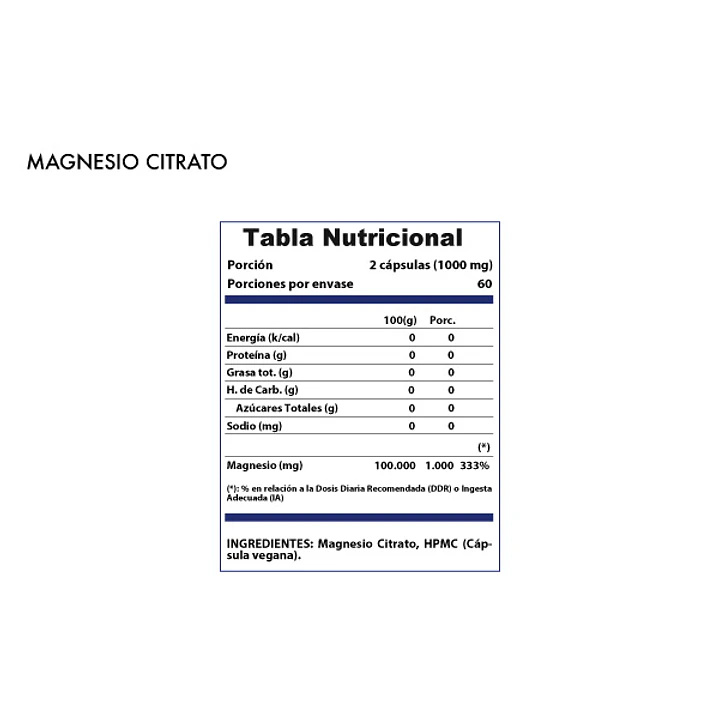 Magnesio Citrato 120 Cápsulas  3