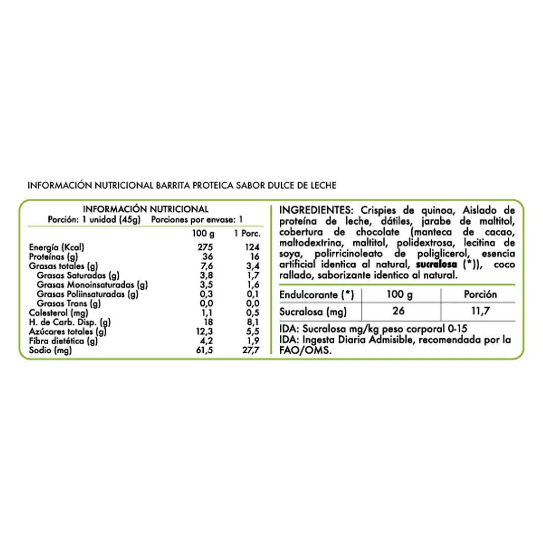 Caja 16 Unidades Barras de proteína Whey 45 grs. 3