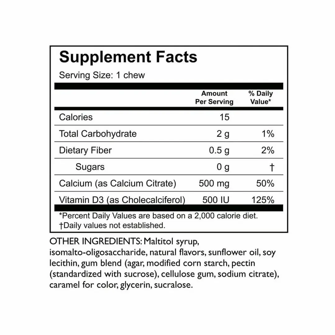 Calcio citrato  + Vit D masticables (Variedades) 6