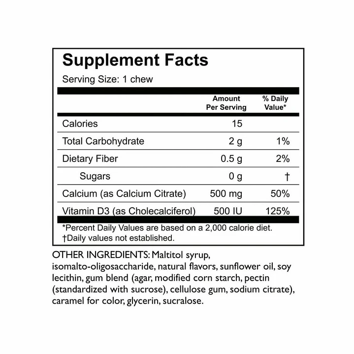 Calcio citrato  + Vit D masticables (Variedades) 6