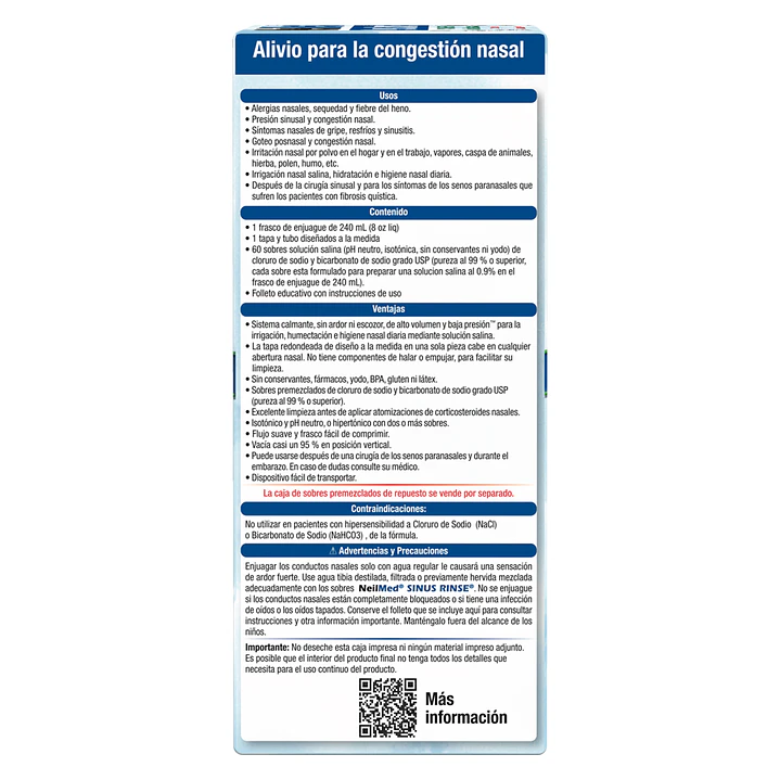 Sinus Rinse Kit Lavado Nasal (60 Sachets) 4