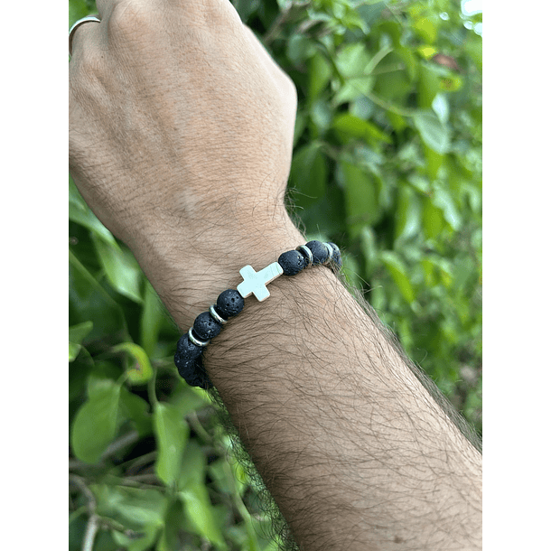 LAVA NEGRA Volcanic Rock - Elastic Natural stone bracelet 4