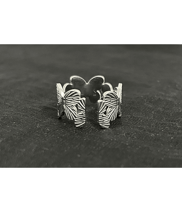 BUTTERFLIES - Adjustable Stainless Steel Ring