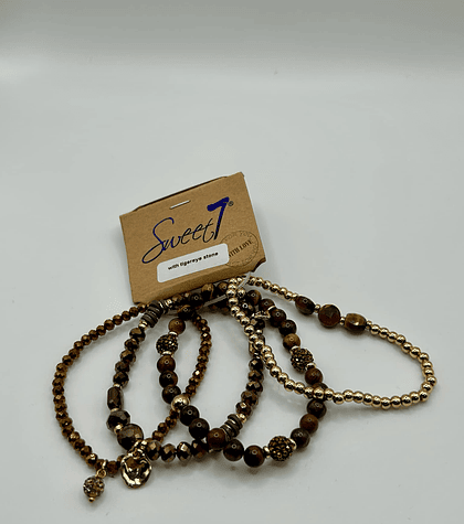 CLEO - Conjunto 4 Pulseiras Aço