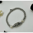 SUN - Stainless Steel Bracelet beady with Madre Pearl 2