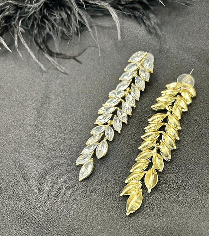 GOLD FEATHER - Metal earring