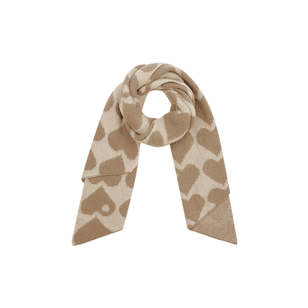 Heart winter Scarf - Camel 1