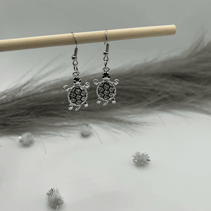 Sparkling Turtle Drop Earrings 1