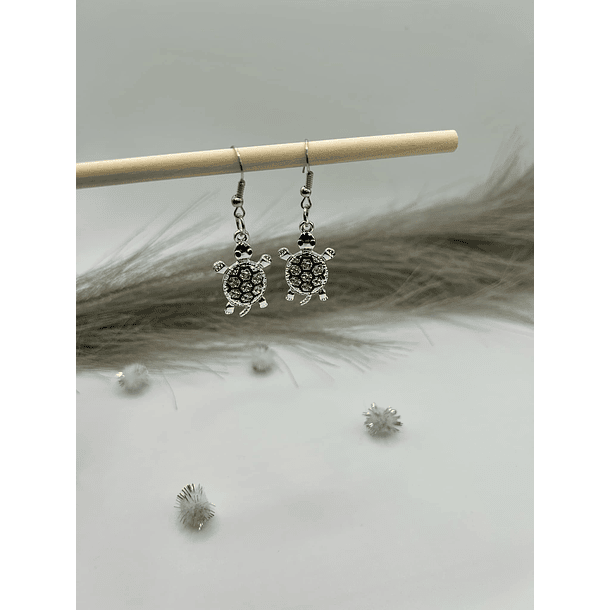 Sparkling Turtle Drop Earrings 3