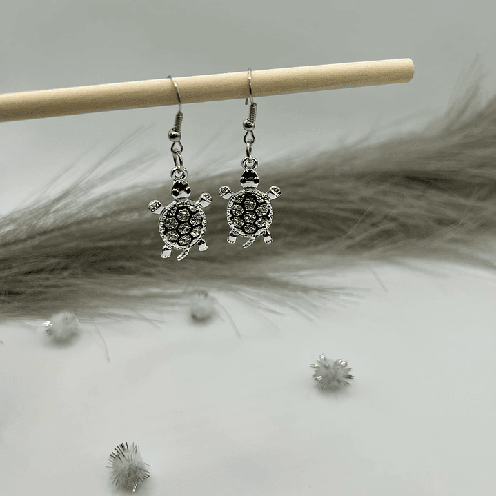 Sparkling Turtle Drop Earrings 3