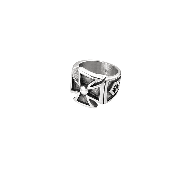 Bold Stainless Steel Maltese Cross Ring 1