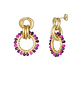 Elegant Hoop Drop Earrings with Beaded Accents - thumbnail 2