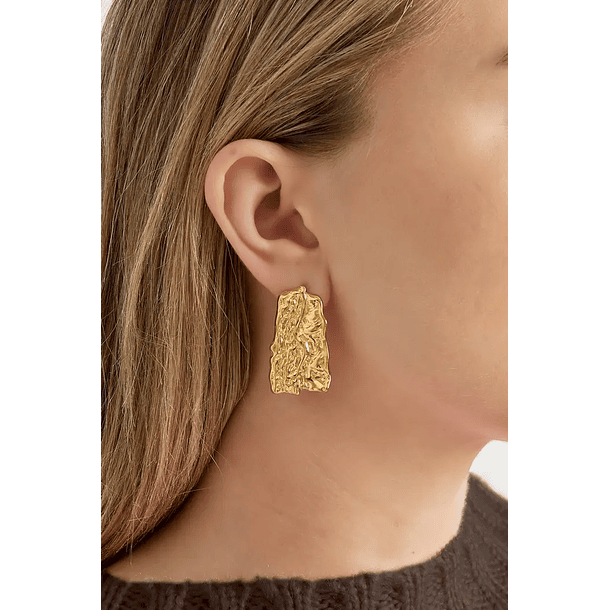 Textured Gold Statement Earrings 1