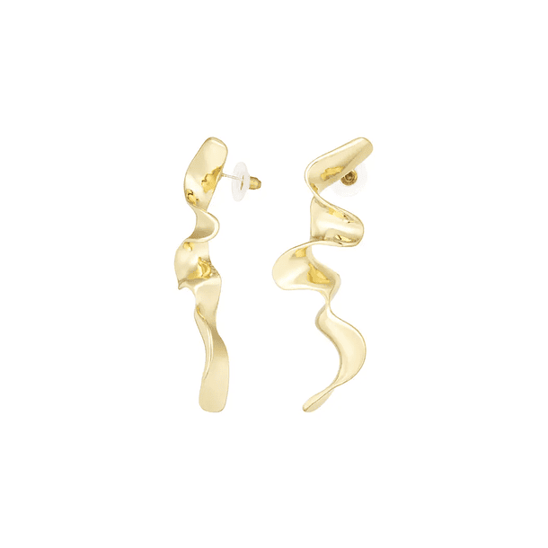 Modern Sculpted Gold Statement Earrings 2