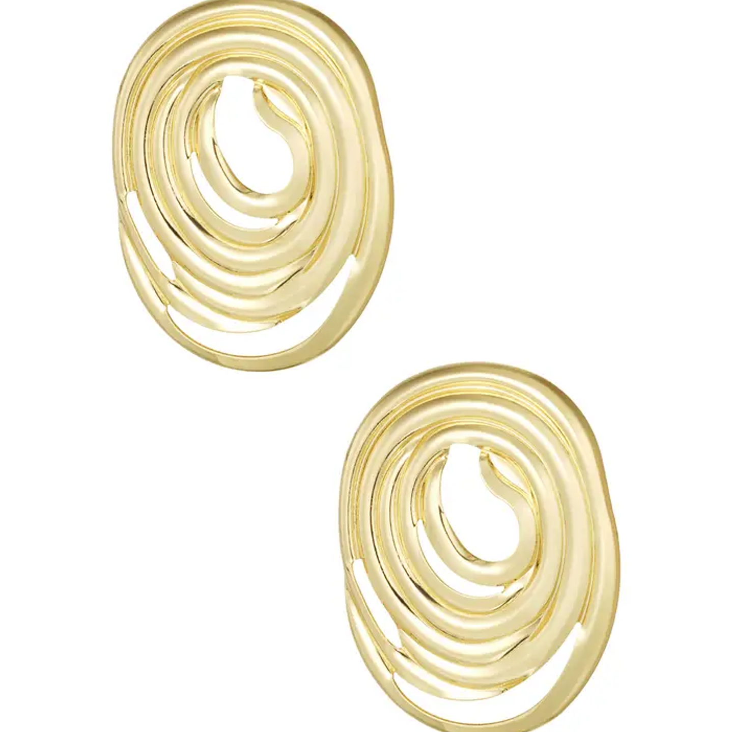 Gold Swirl Statement Earrings 2