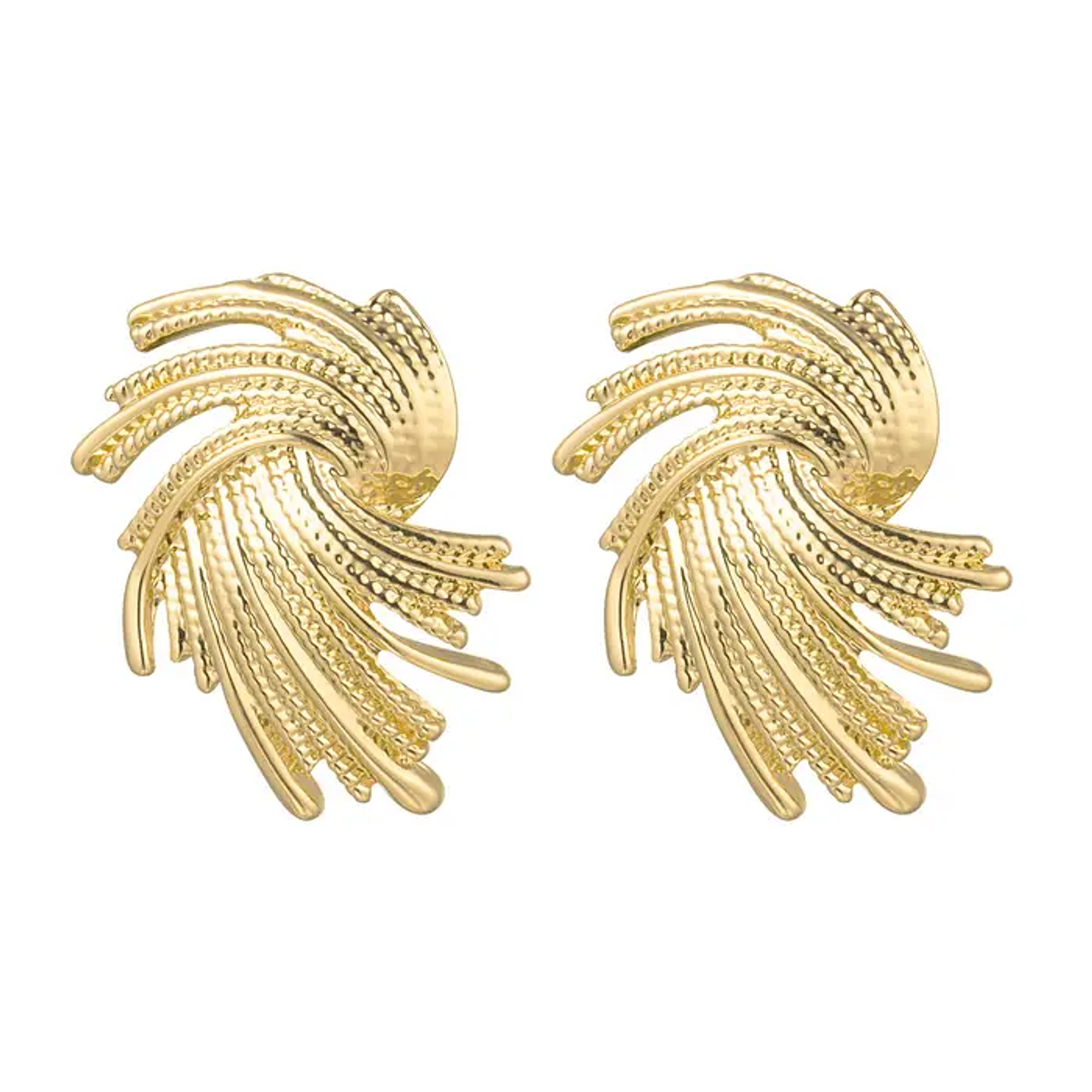 Elegant Gold Fan Earrings 2