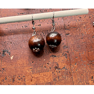 Elegant Wooden Bead Earrings