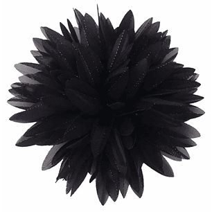 Black Floral Fabric Brooch