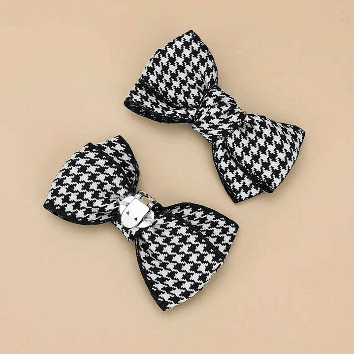 Houndstooth Bow Shoe Clips 2