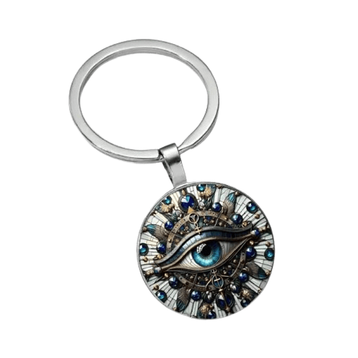 Ornate Evil Eye Keychain – A Charm of Protection and Mystique 1